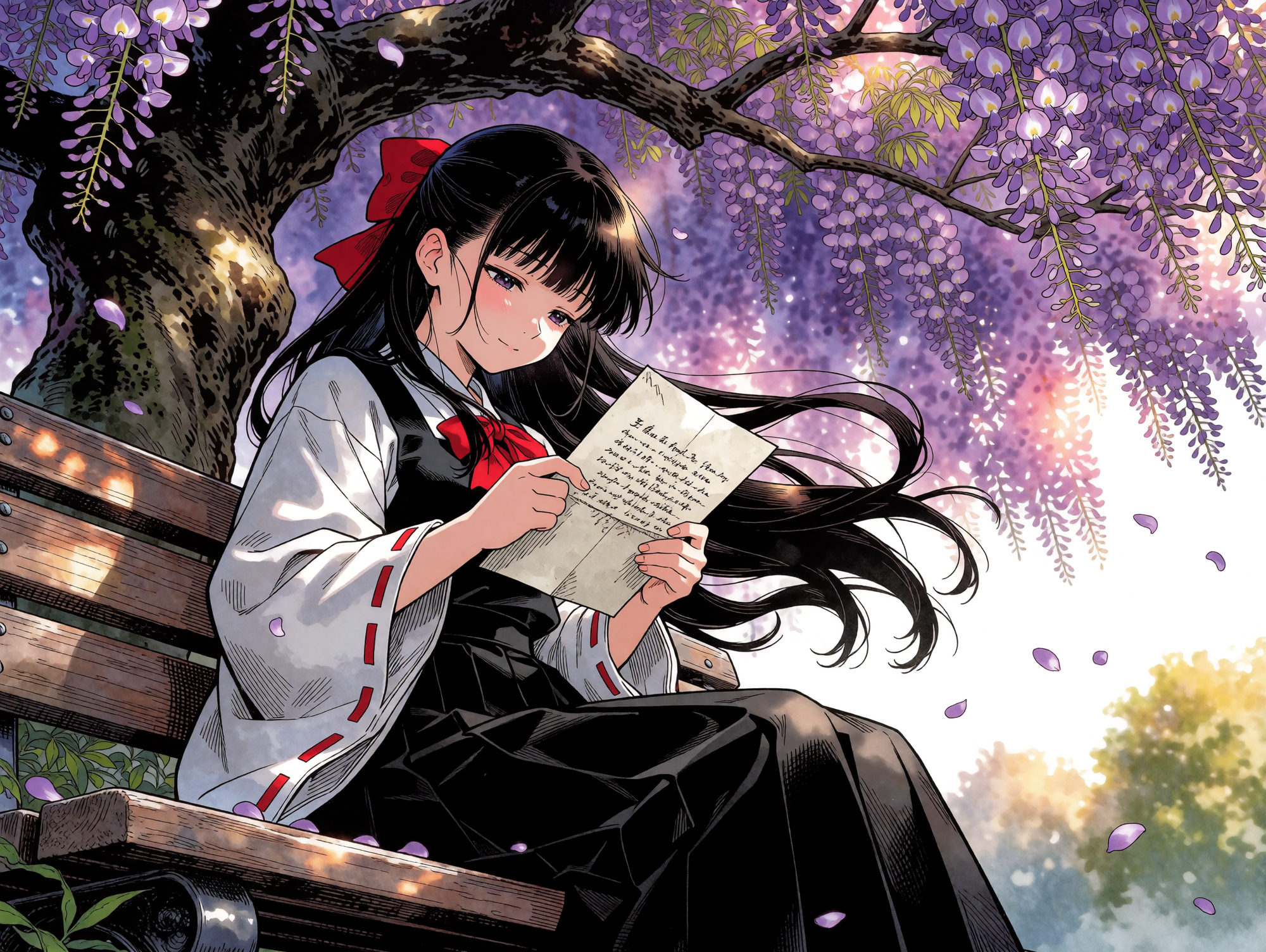 letters hit different when you're sitting under a wisteria t…