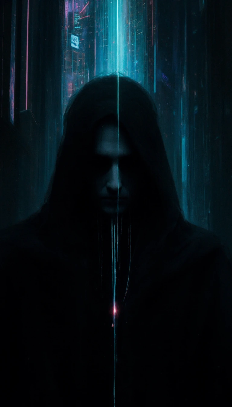 Art purifies our souls from the dust of everyday life... and it is from this reflection that we create a striking, expressive and sombre image in the spirit of #Edgar Allan Poe: a fluorescent universe, neon glow, vision infrarouge city cyberpunk ---