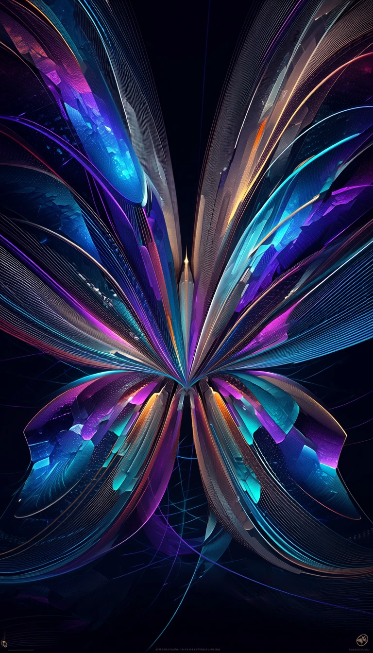 Ultra-detailed ethereal celestial humanoid, mythic demon-angel hybrid, statuesque yet impossibly graceful. Luminous crystalline horn structures with internal prismatic vein networks and razor-fine nanowire filigree. Multi-layered iridescent wings bui