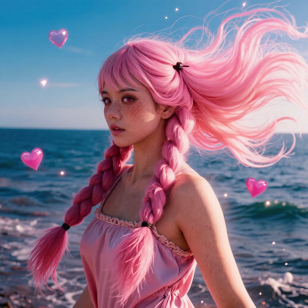 masterpiece, best quality, amazing quality, very aesthetic, highres, sharp, motion lines, heart emojis, incoth, (incase:0.6), ocean background, daytim