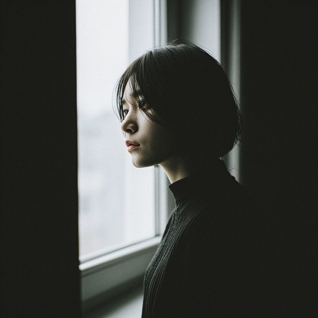 lost in thought between shadow and light