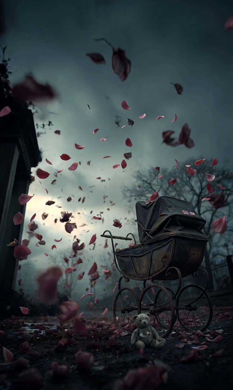 Windborne petals