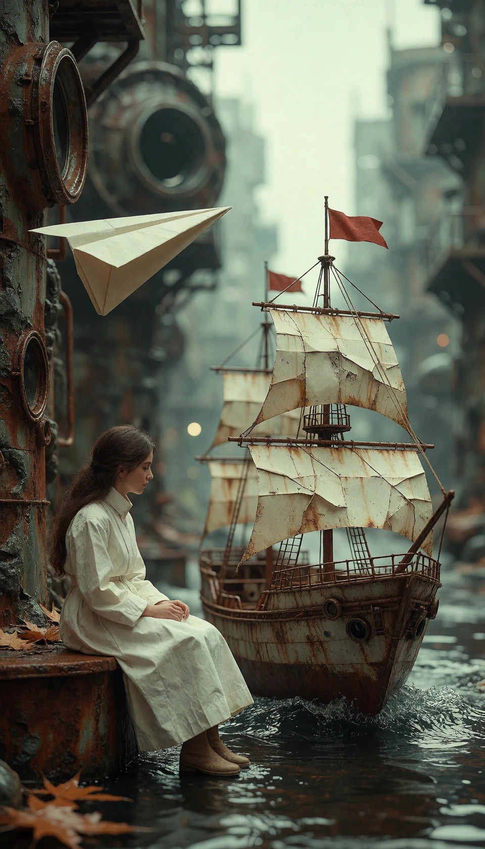 The last dance of a paper boat. The last flight of a paper plane. Sitting rusting next to a paper ship. Wasting away, in paper rain.