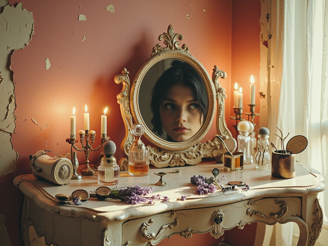 the mirror keeps her secrets better than anyone ever could.