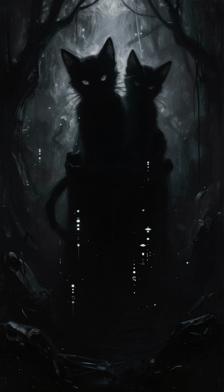 Art purifies our souls from the dust of everyday life... and it is from this reflection that we create a shocking, expressive and dark image in the spirit of #Edgar Allan Poe... cute little kittens... Strange. Dreamlike. Magical