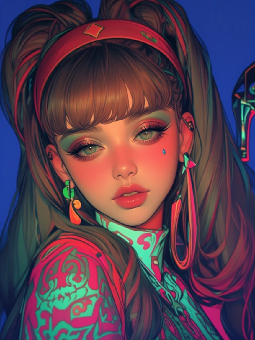 Psychedelic 1960s style baddie