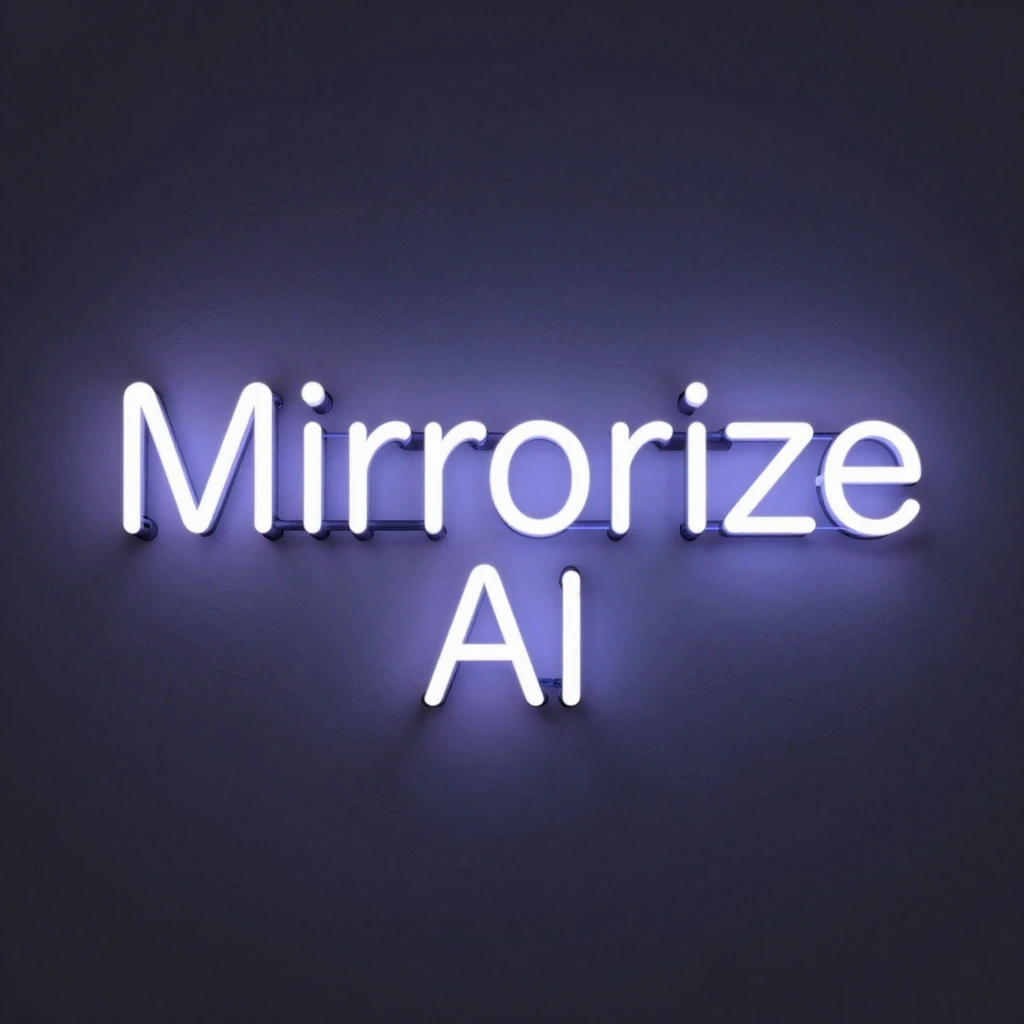 a neon sign that says mirrorize ai