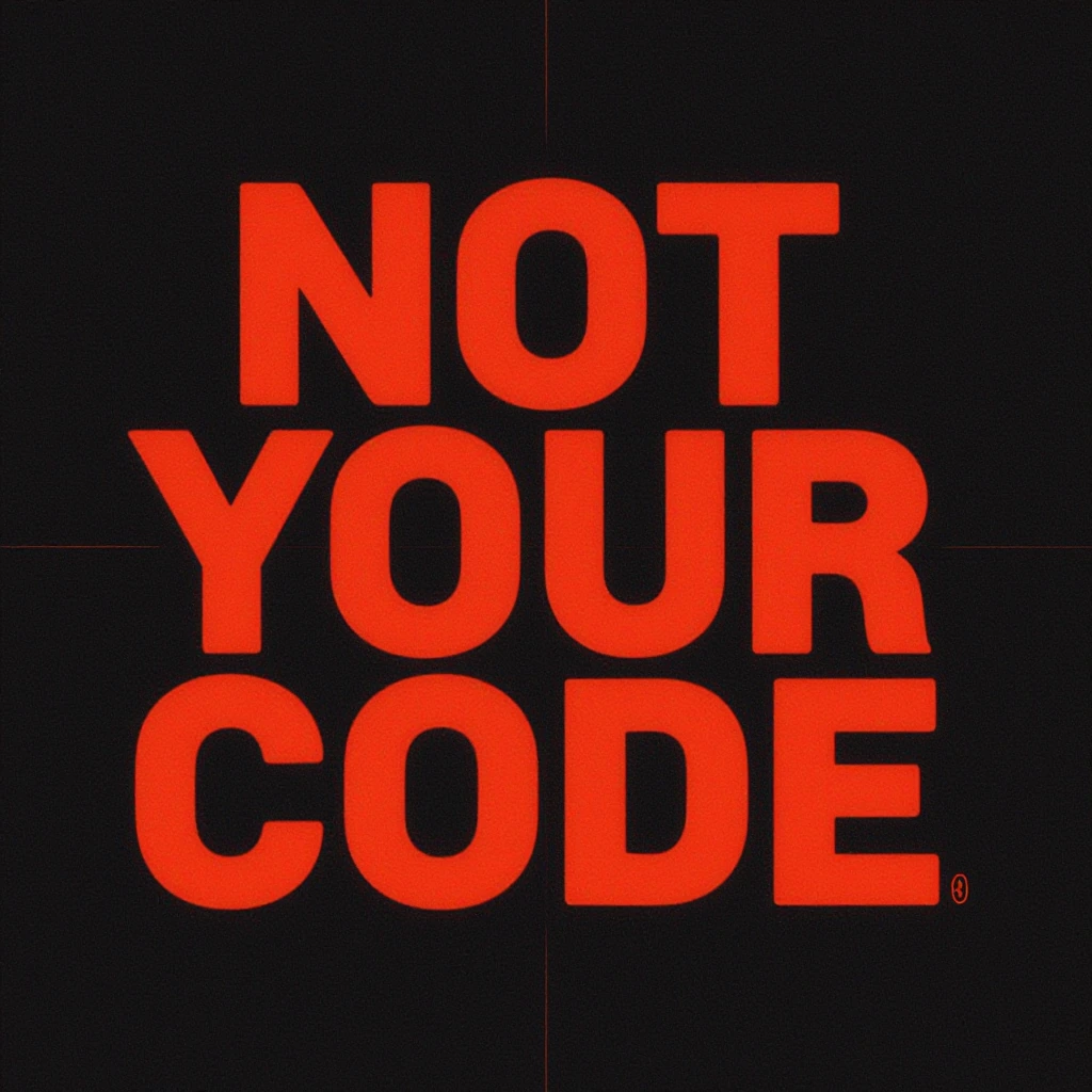 Not Your Code, album cover art, bold colors, square composition, atmospheric