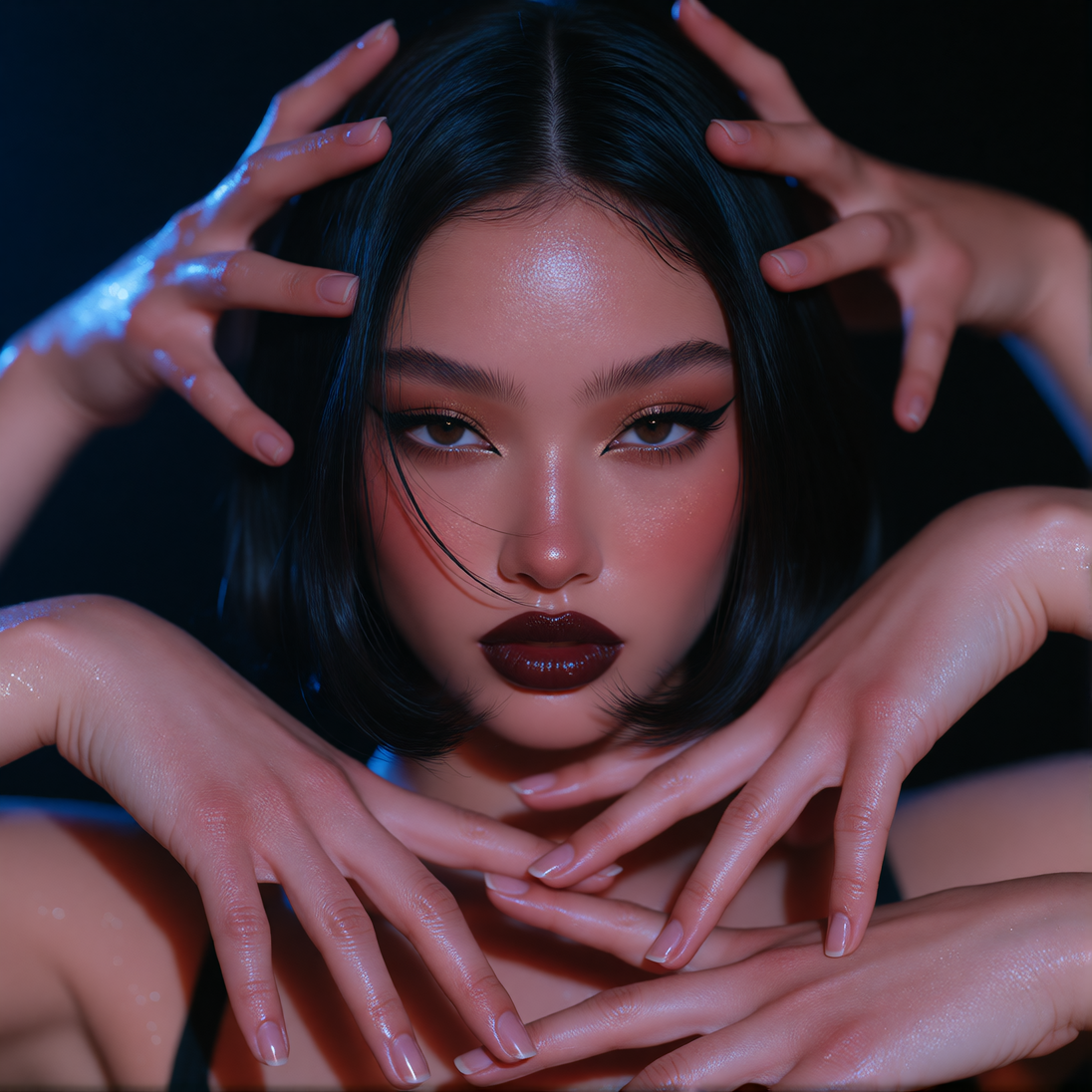 cinematic lighting, using Fujifilm X30, shallow depth of field, low angle shot, low res, analog film style photo dreamy soft focus, analog film aesthetic, Cinematic color grading, moody pink, red, blue and white tones, minimalist composition, shallow