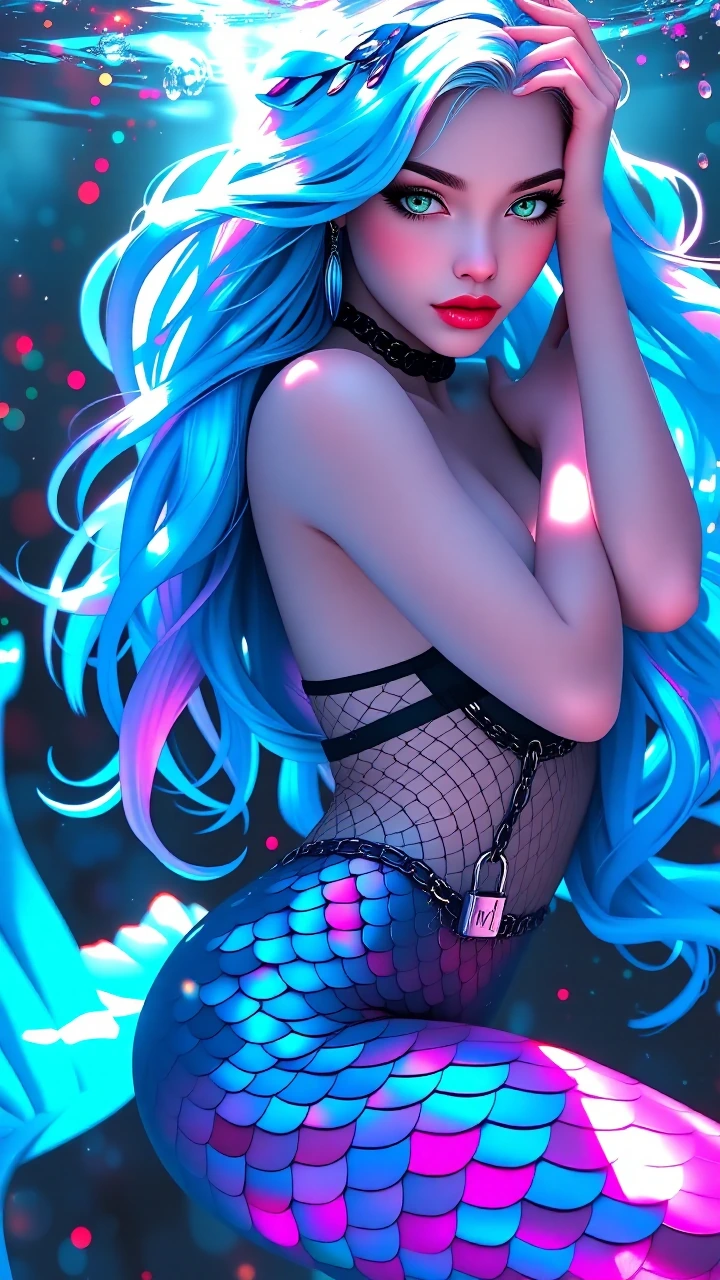 **Blue Dream mermaid prompt:** Masterpiece, best quality, ultra-detailed digital illustration, highly polished rendering, sharp clean lines, beautiful stylized proportions. Blue Dream as a seductive mermaid, [pose and underwater scene]. She has long 
