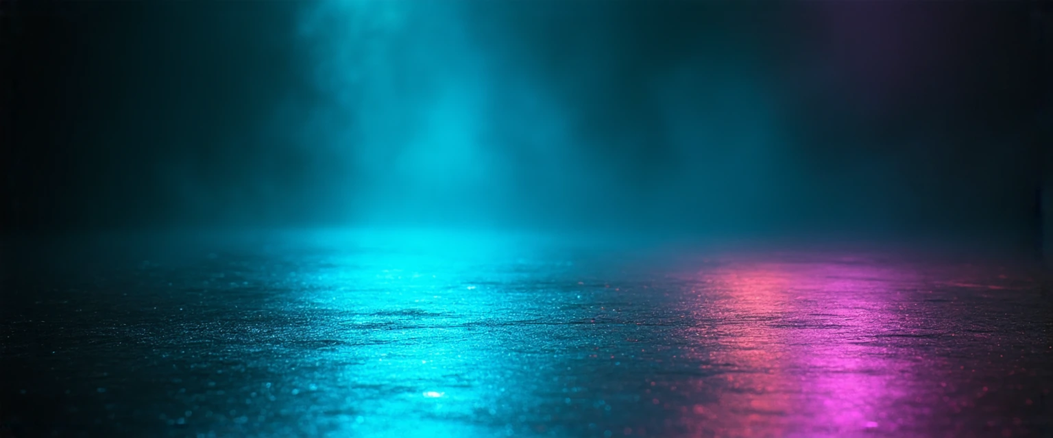 neon-drenched friday night, chromatic aberration cascading through urban streets, prismatic light refractions shattering across wet pavement, iridesce