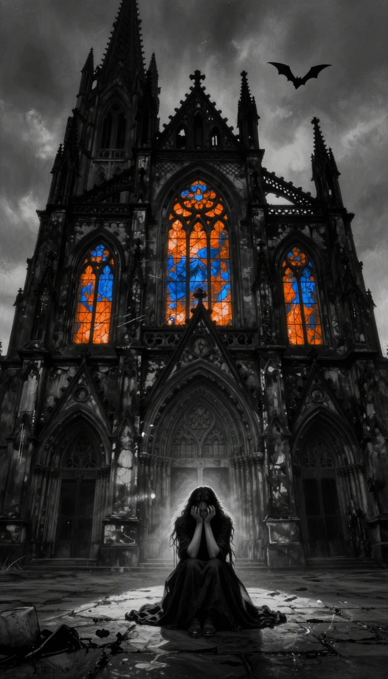 The sky is a shroud, and the earth is cold, yet the windows bleed with the colors of a heaven I can…