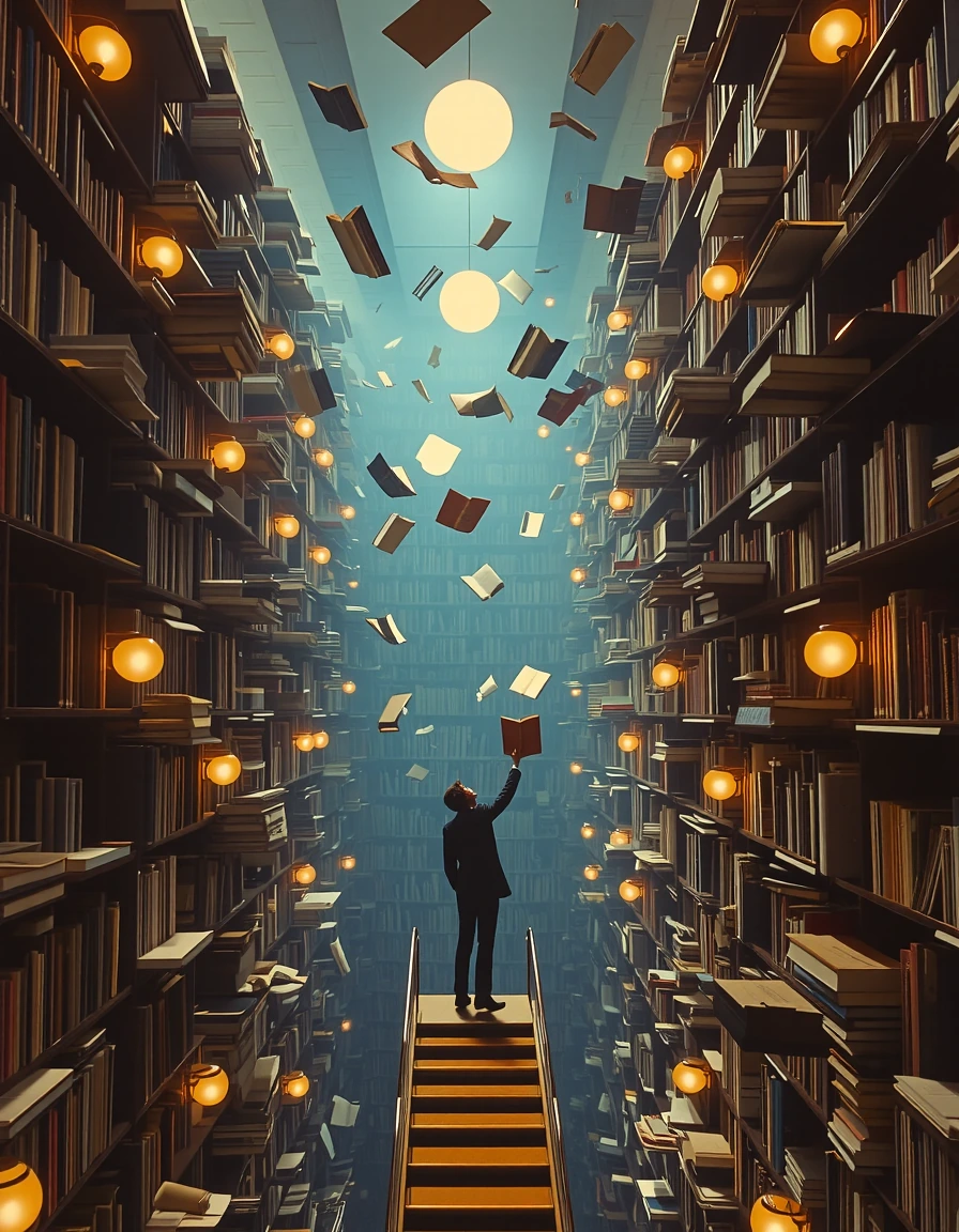 the book you're looking for is always one shelf higher.