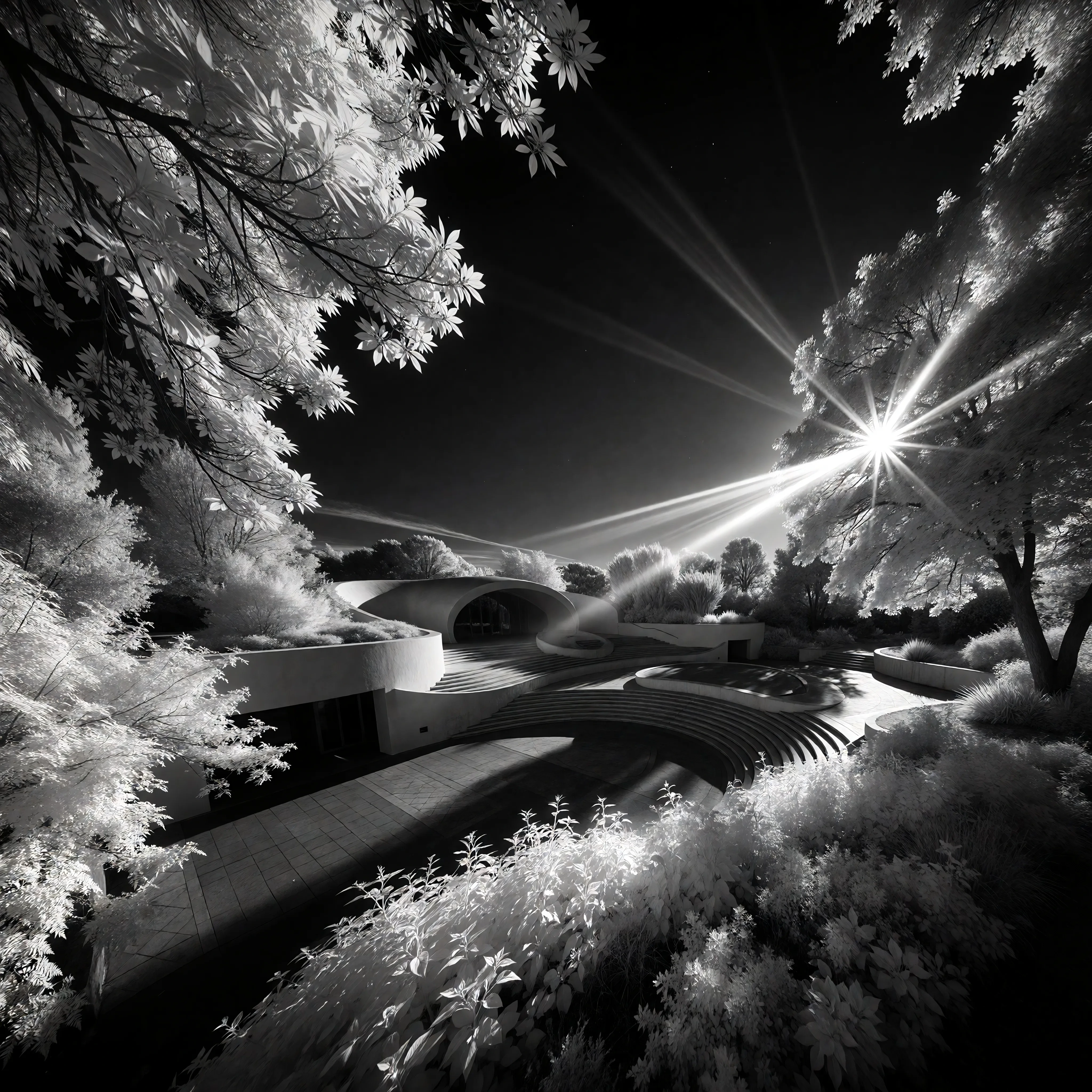 beautiful photography of world of grace, quiet mood and sophistication, black and white photography, extreme contrast, dynamic range, high angle view