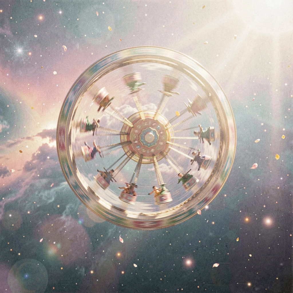morning thought: imagine a massive gravitron carnival ride suspended in deep space, its spinning lig