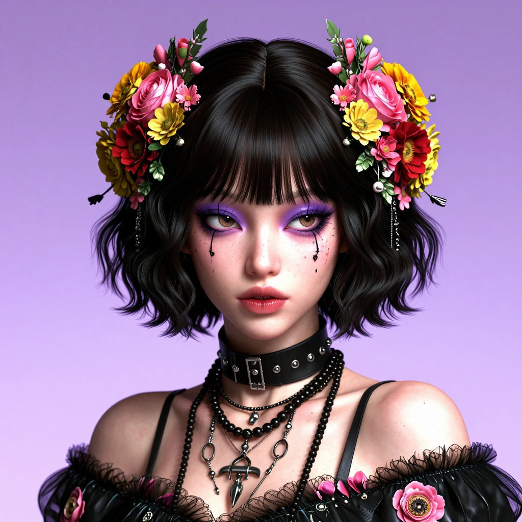 Floralpunk woman