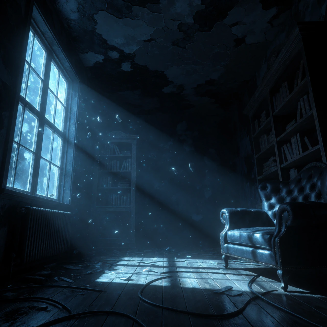 Echos trapped in dark room