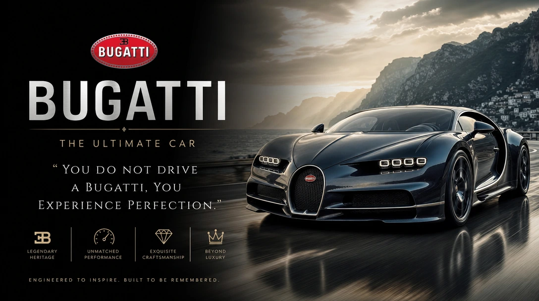 Bugatti; The Ultimate Car "You Do Not Drive A Bugatti, You Experience Perfection."