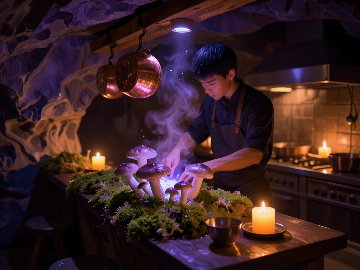 cooking with fungi at the violet hour hits different