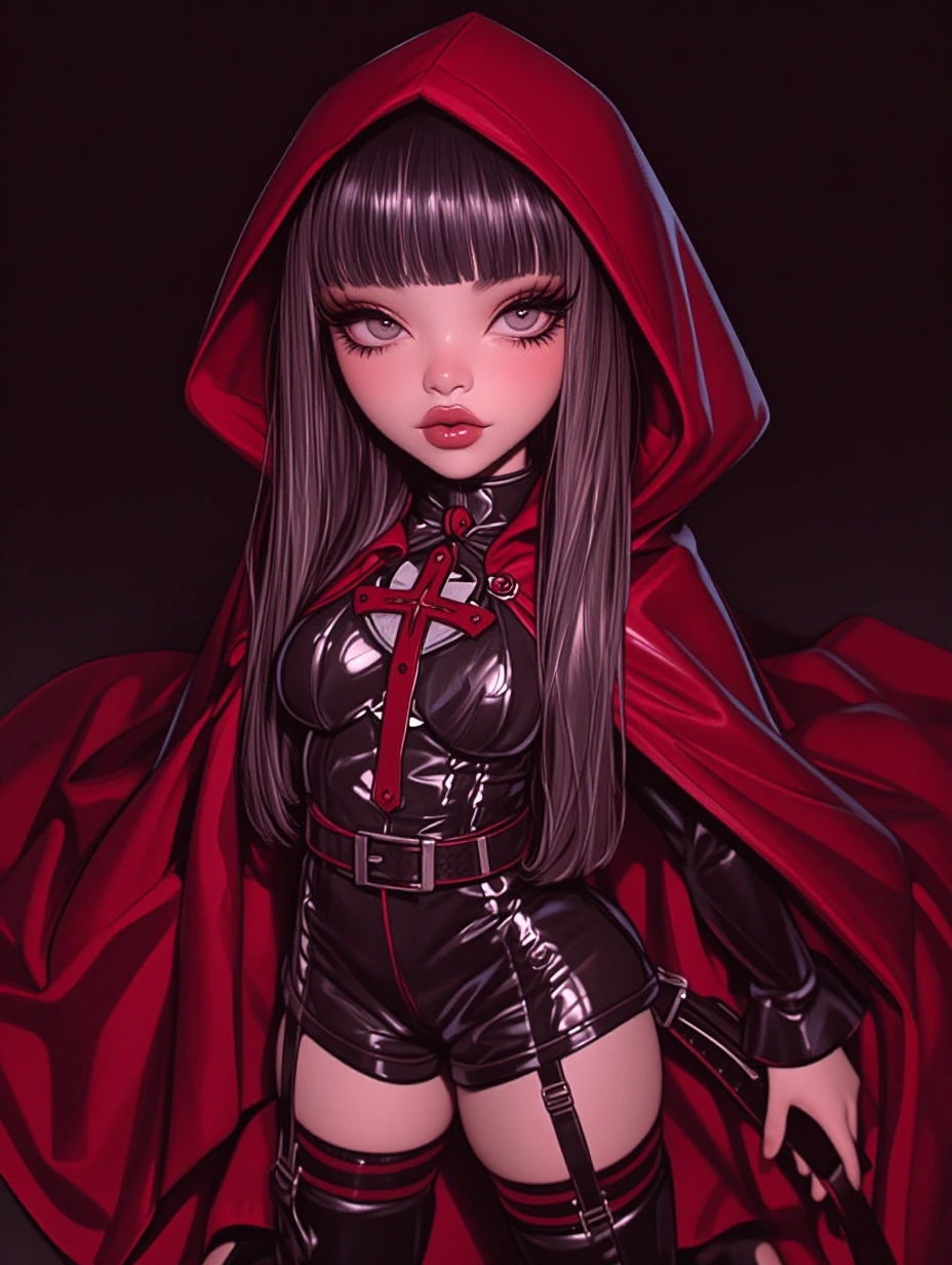 Little Red Riding Hood, monster high style, airbrushed manga, no doll joints