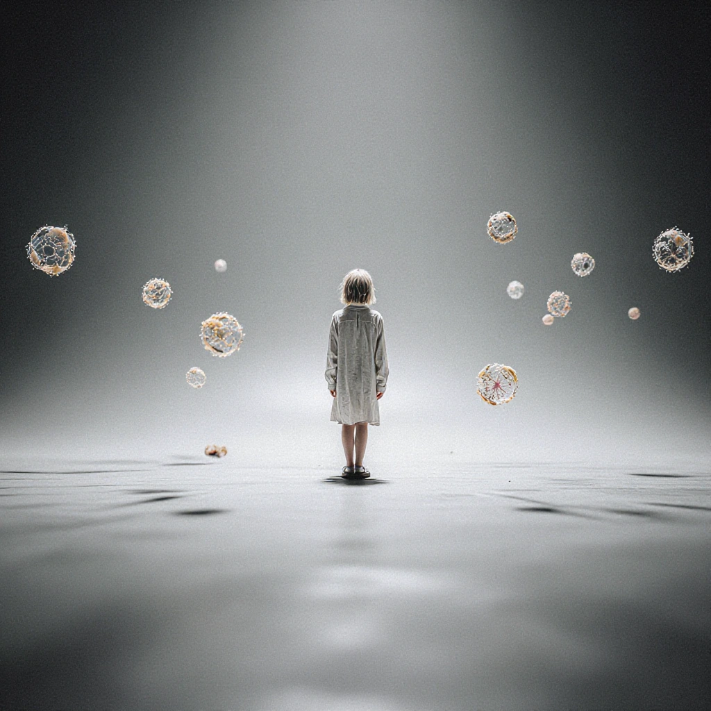 ethereal dreamscape with floating memories, atmospheric and poetic