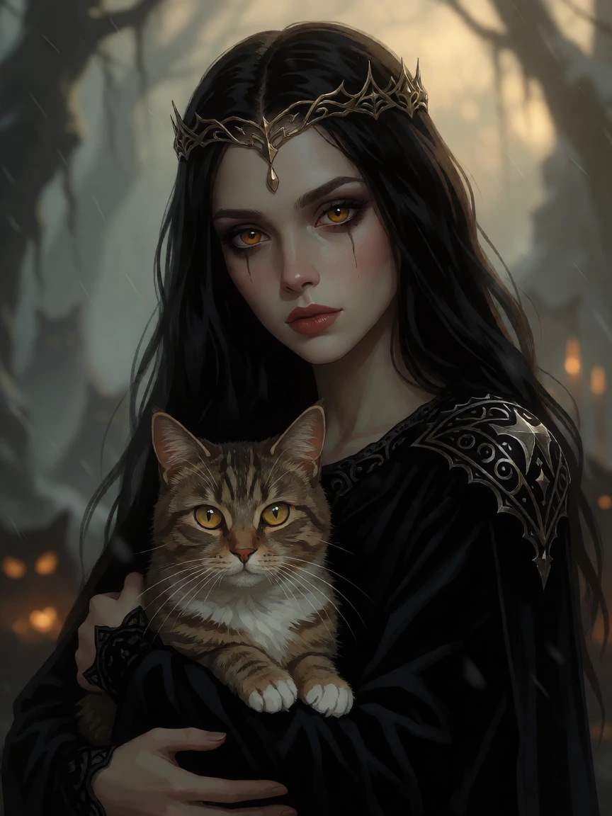 Nazgûl woman with her cat.