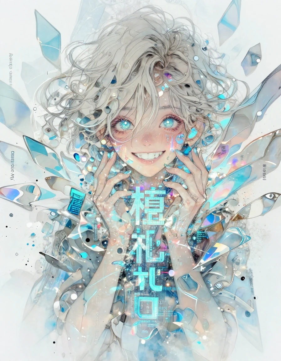 { "visualElements": { "background": { "atmosphere": "ethereal, otherworldly", "elements": [ { "appearance": "reflective, prismatic", "material": "glas