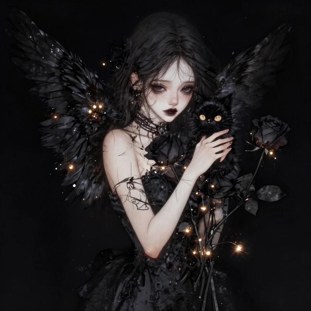Good night 💤 I’m not sure why the prompt did not post. This was done using memento. Black roses, bla…