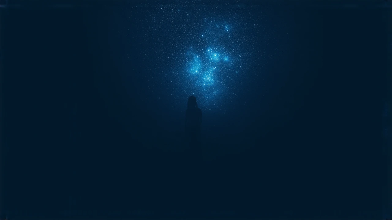 Cinematic framed live-action keyframe in a brand new avant-garde fusion of high-end studio photography and abstract color field painting, blended with surreal dream logic and imperfect dream-like physics. The style mixes photorealistic textures and l
