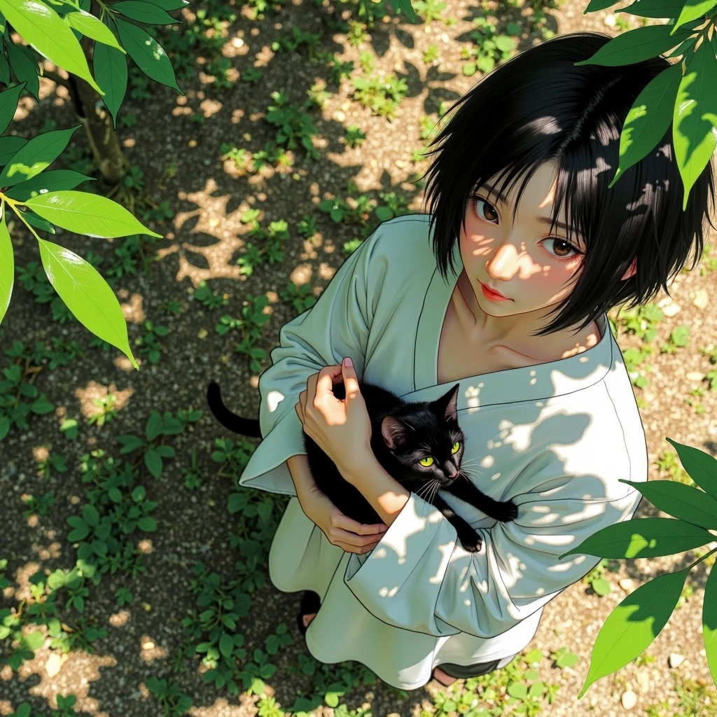masterpiece, best quality, amazing quality, xll4yasukura, 1girl, Yuffie Kisaragi(Final Fantasy), short black hair, very cute, japanese girl, thin body