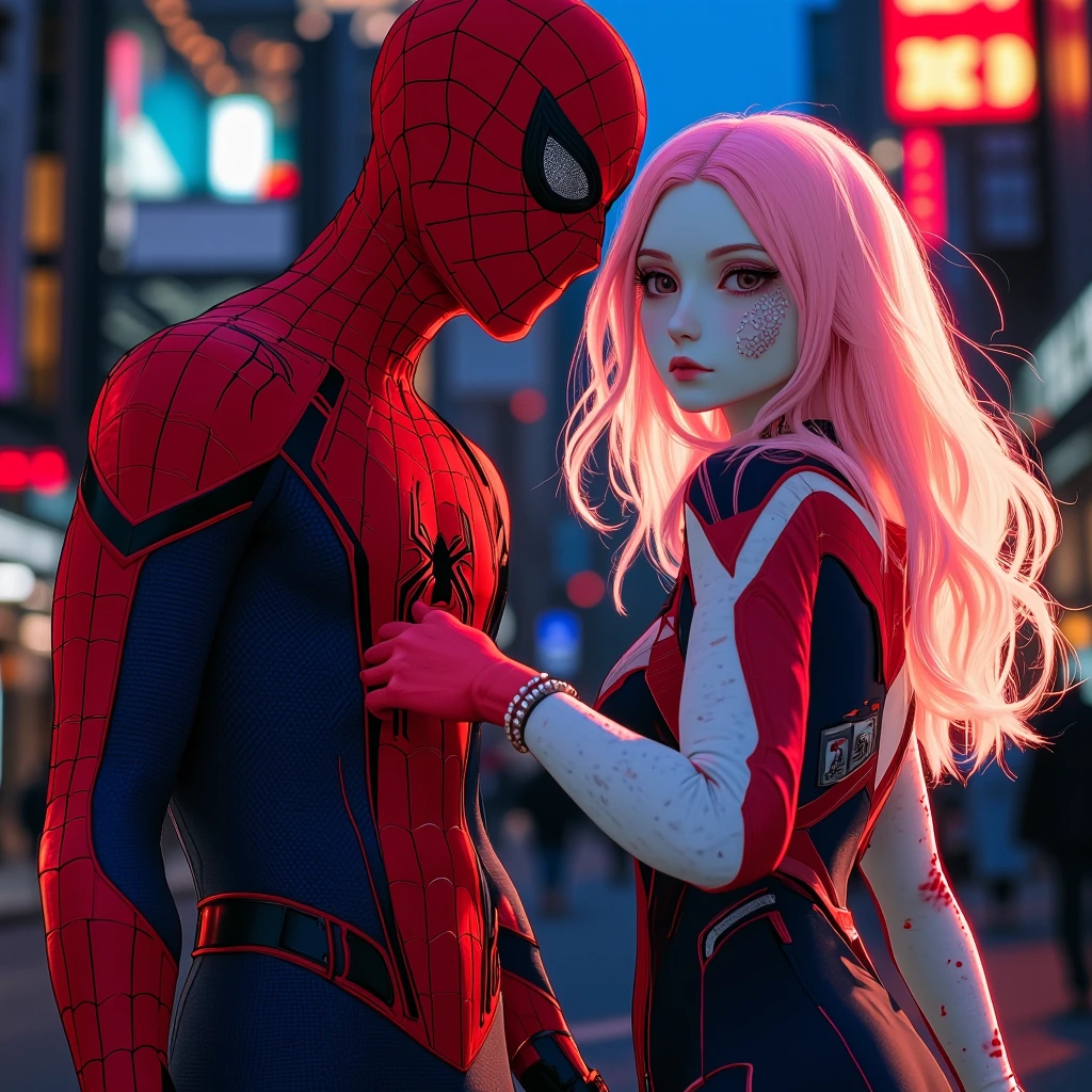 spider gwen at the movies with spiderman