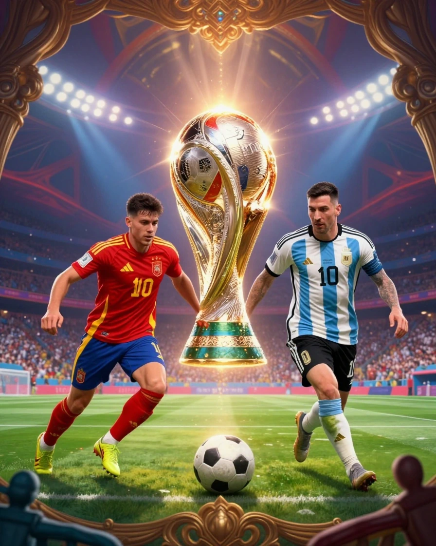Horror action scene of Spain versus Argentina soccer, world cup
