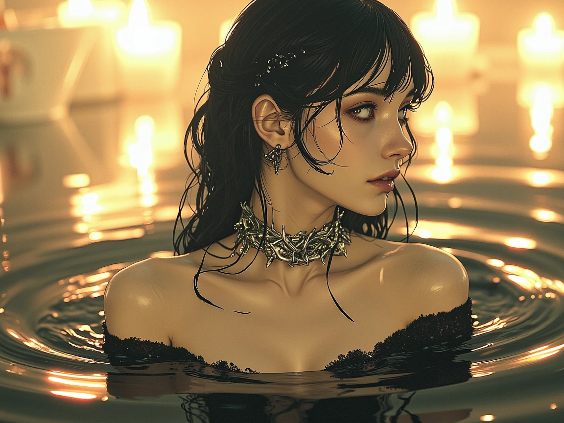 she surfaces only when no one's watching.