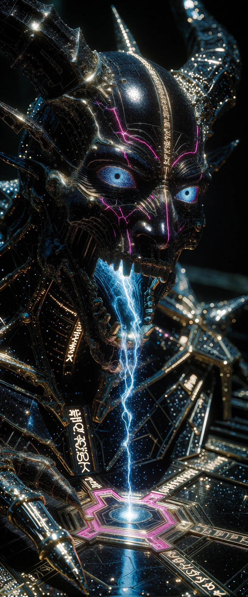 [SYSTEM_DIRECTIVE: ACTIVATE_KLING_3.0_OMNI_PHOTOREALISM_V5, OMNI_DEPTH_OVERLOAD_V9] I. CORE_SUBJECT_DEFINITION: A transcendent, apex Demonic Entity, not of flesh or bone, but a living manifestation of a "Perceptual Collapse." The subject is a masterw