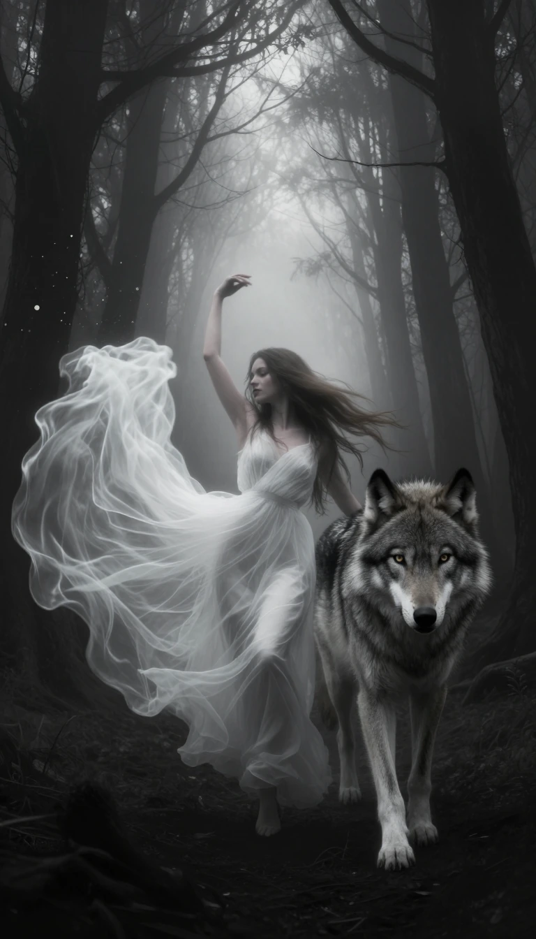 The wind carries her veil, the wolf carries her soul. Behind the veil of mist, The night no longer f…