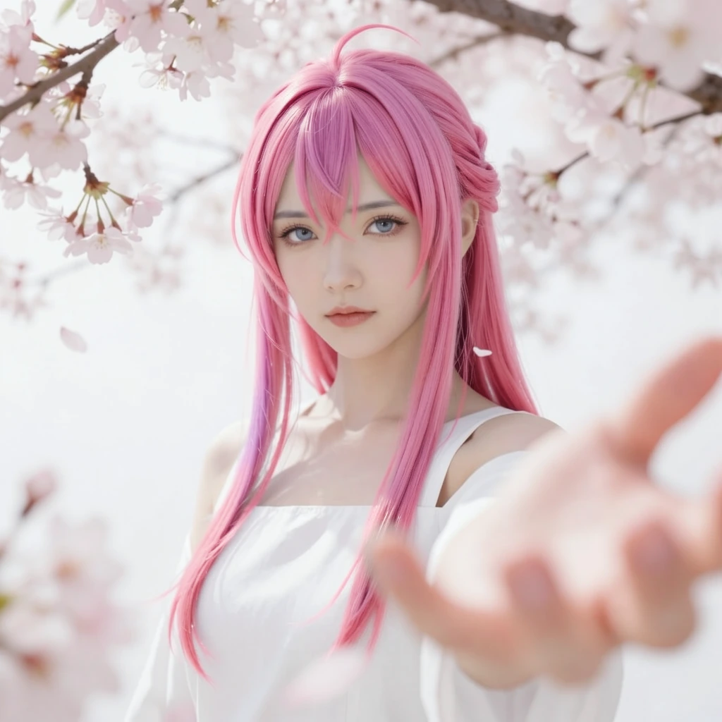 change her hair to blue to pink gradient