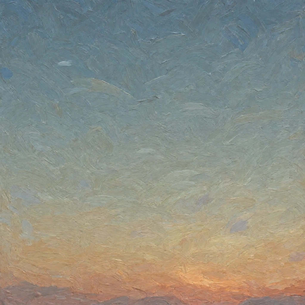 textured acrylic with visible brushstrokes and a minimalist composition, evoking serene solitude and cosmic warmth.