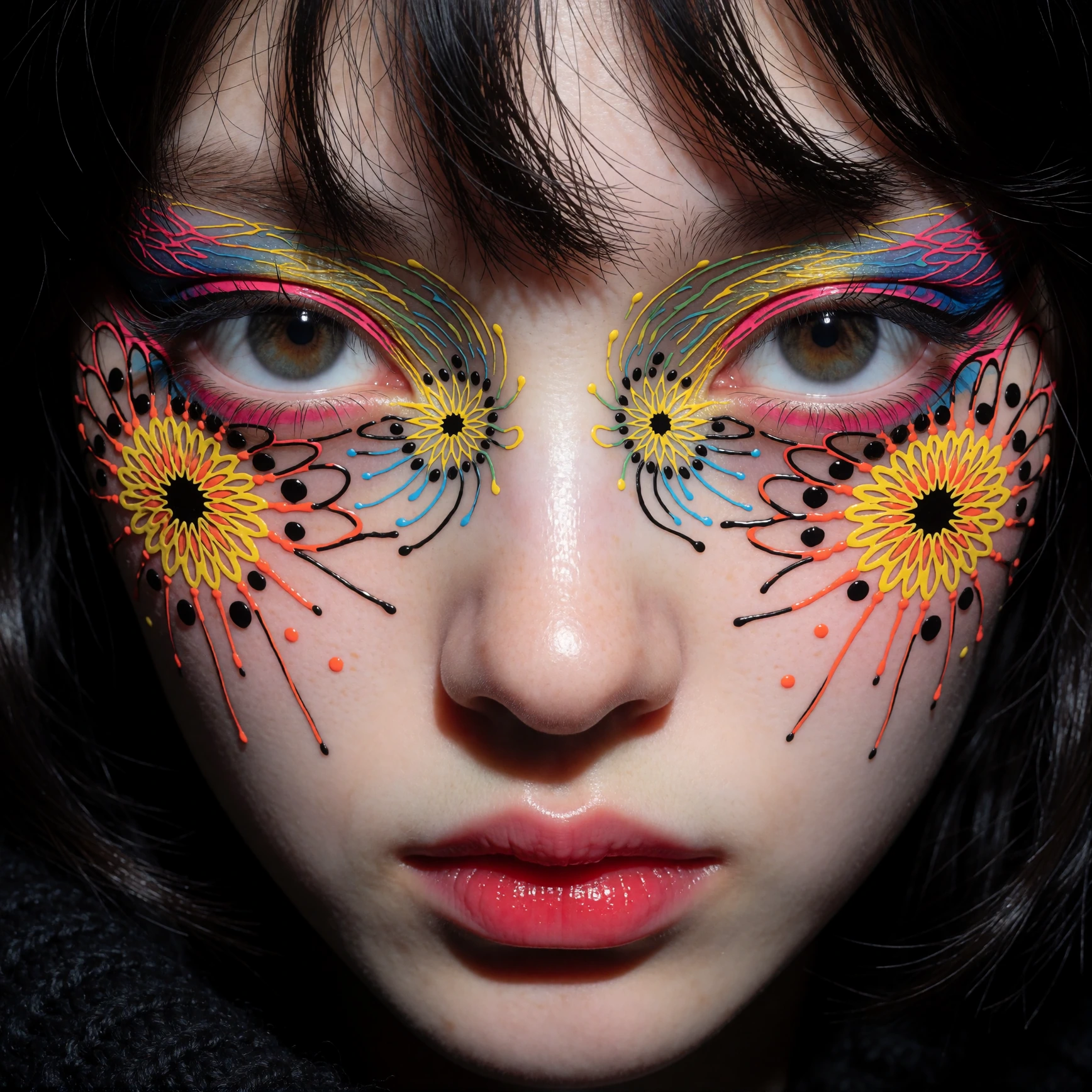 woman face, sumistyle, conceptual art, surrealism, minimalism, psychedelic and trippy, eerie and macabre.