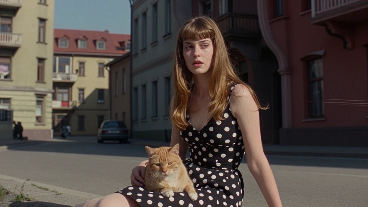 epiCPhoto, perfect photo, photorealistic, sharp focus, soft light, intricated details, highly detailed, 16k, shallow dof, raw photo, masterpiece, (american 19 yo girl posing:1.2), with a cat (ginger hair:1.3), (straight hair with bangs:1.2), (freckle