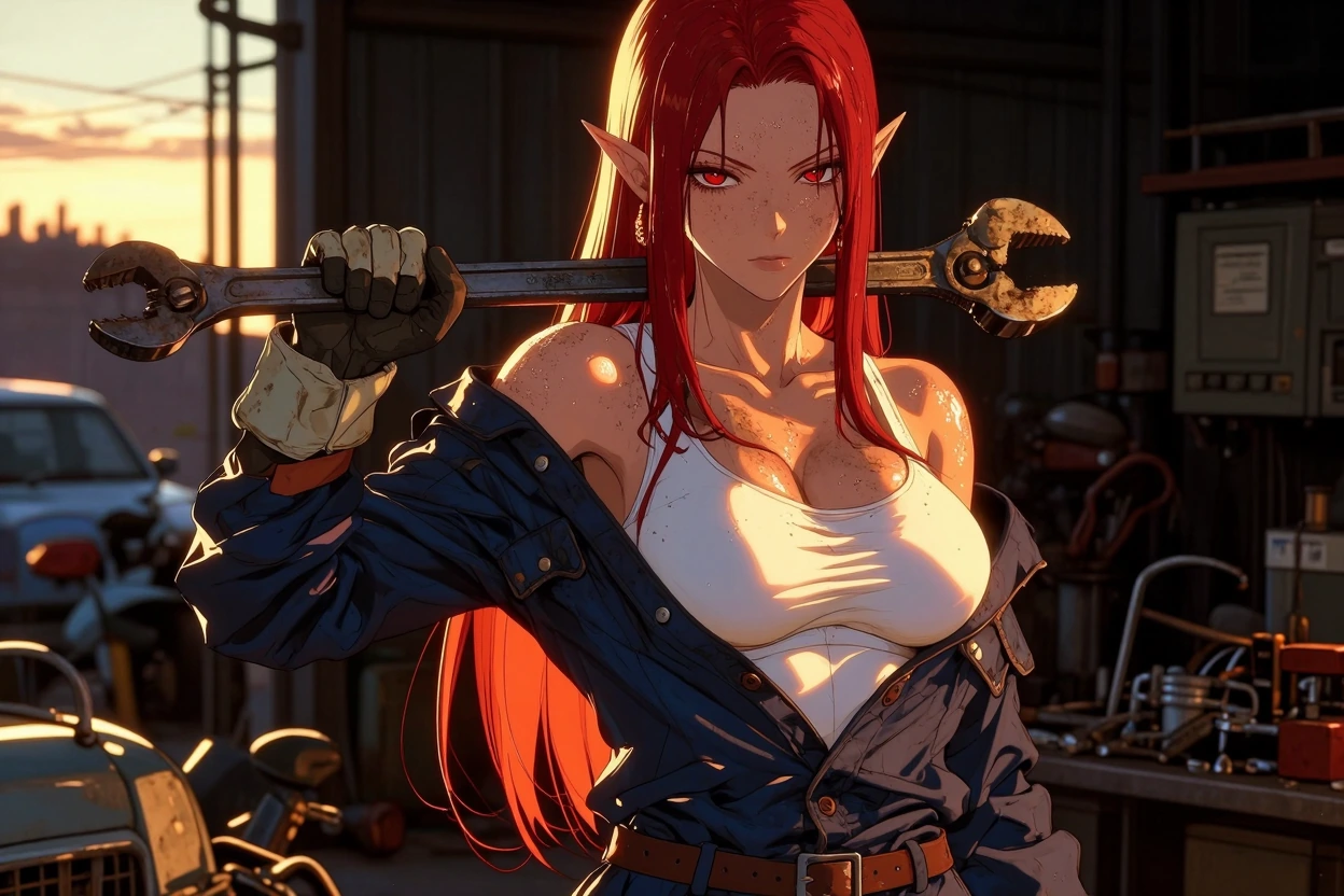 Masterpiece, best quality, ultra-detailed 8K cinematic semi-realistic anime, highly detailed glossy skin, strong volumetric lighting, dramatic rim lig
