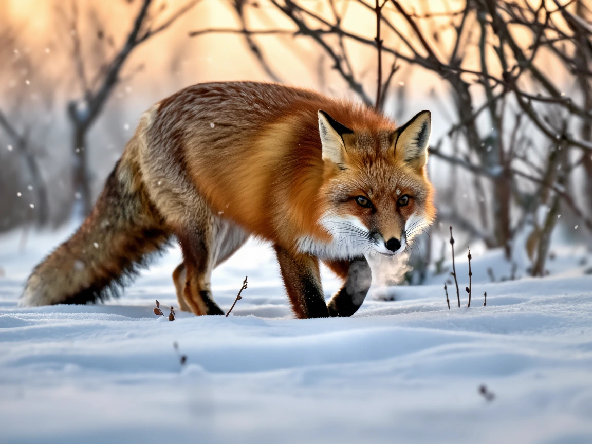 the quiet of a winter hunt.