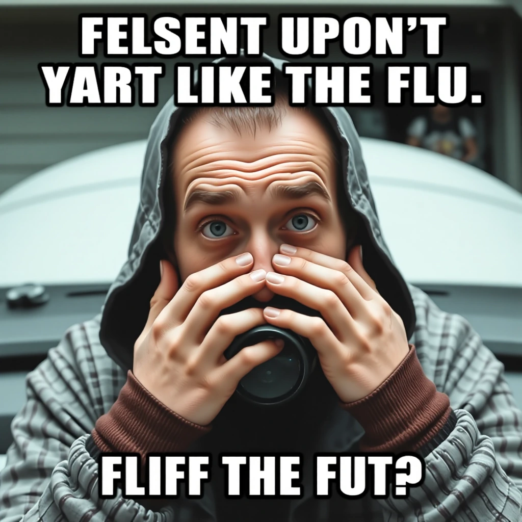 verry funny meme Of a person having the flu