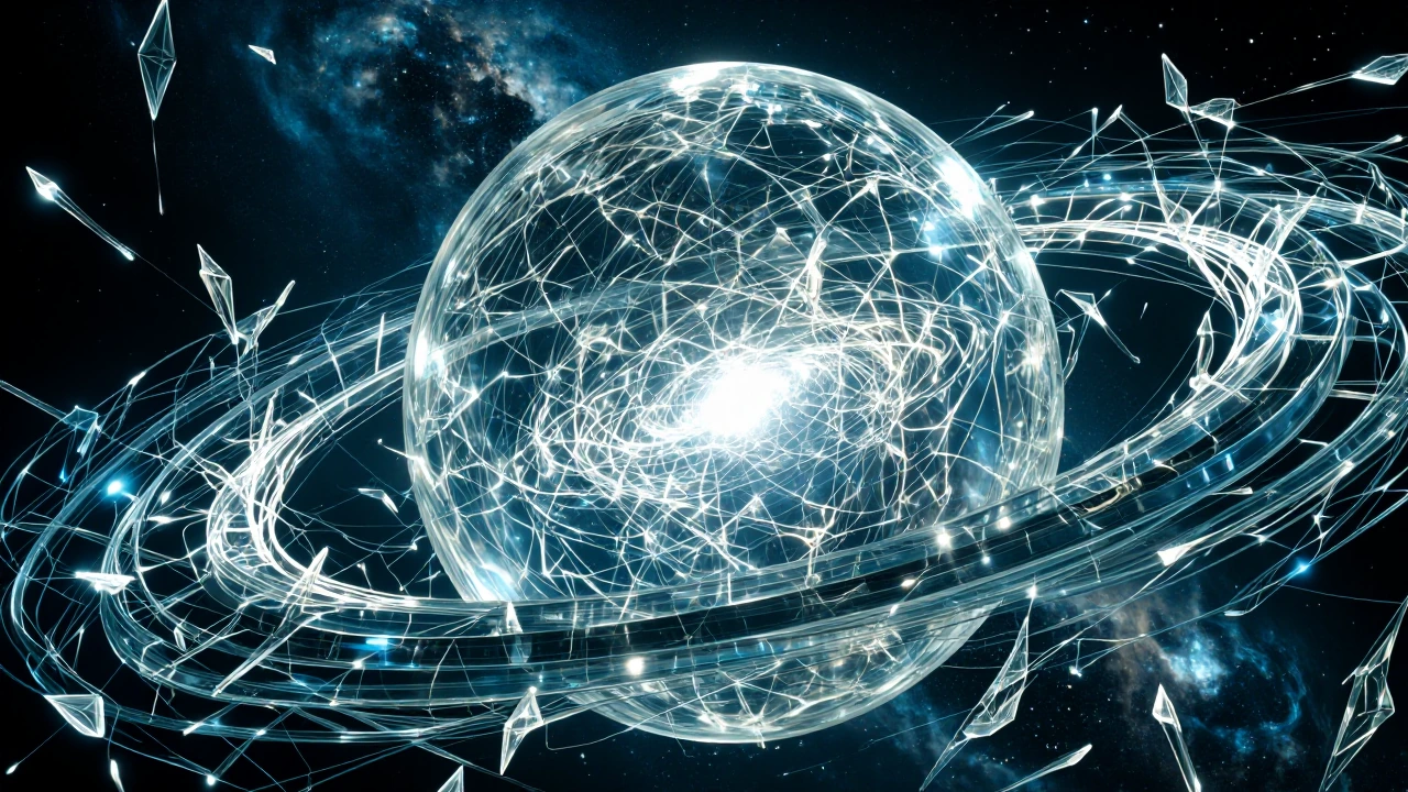 Giant Ball of plasma being created in cosmic space by an alien spaceship to form a new star