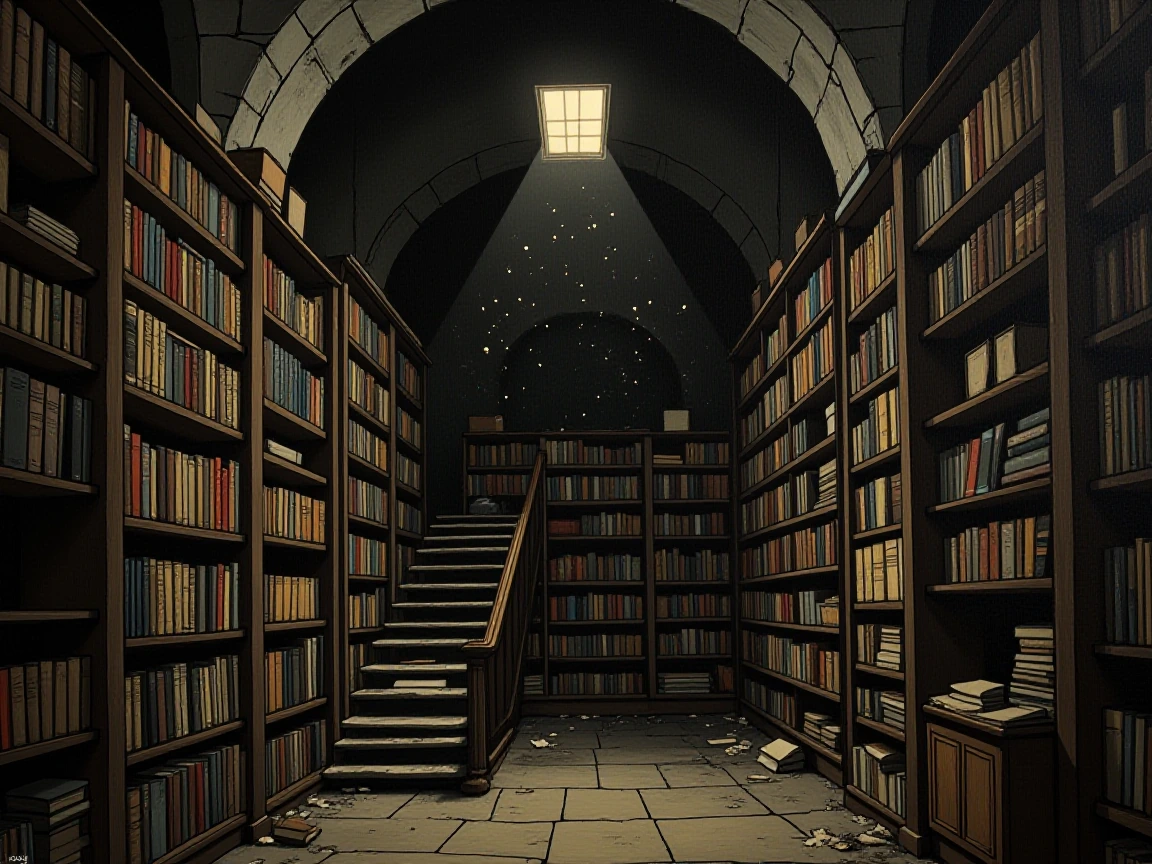 every word ever forgotten is shelved somewhere below us.