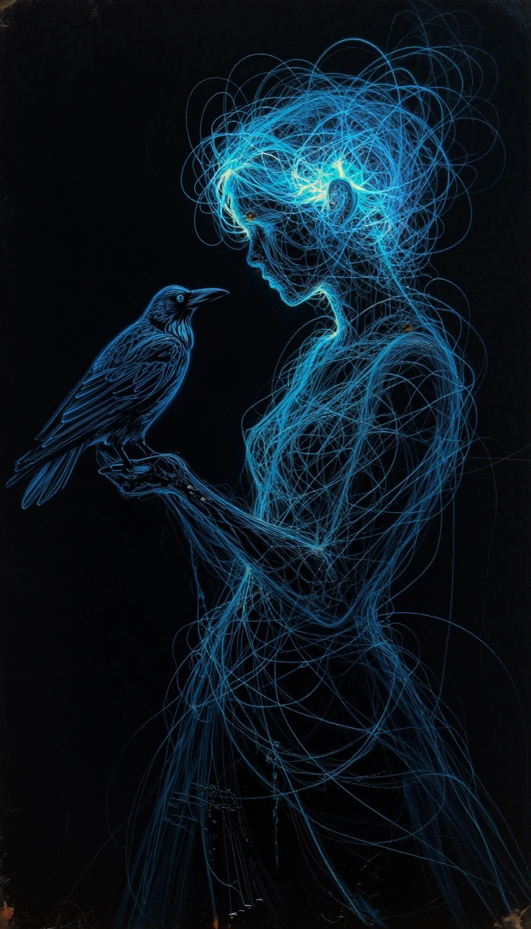 Weave the void until it becomes light. Mourn your own thoughts. The bird knows: beneath the electric…
