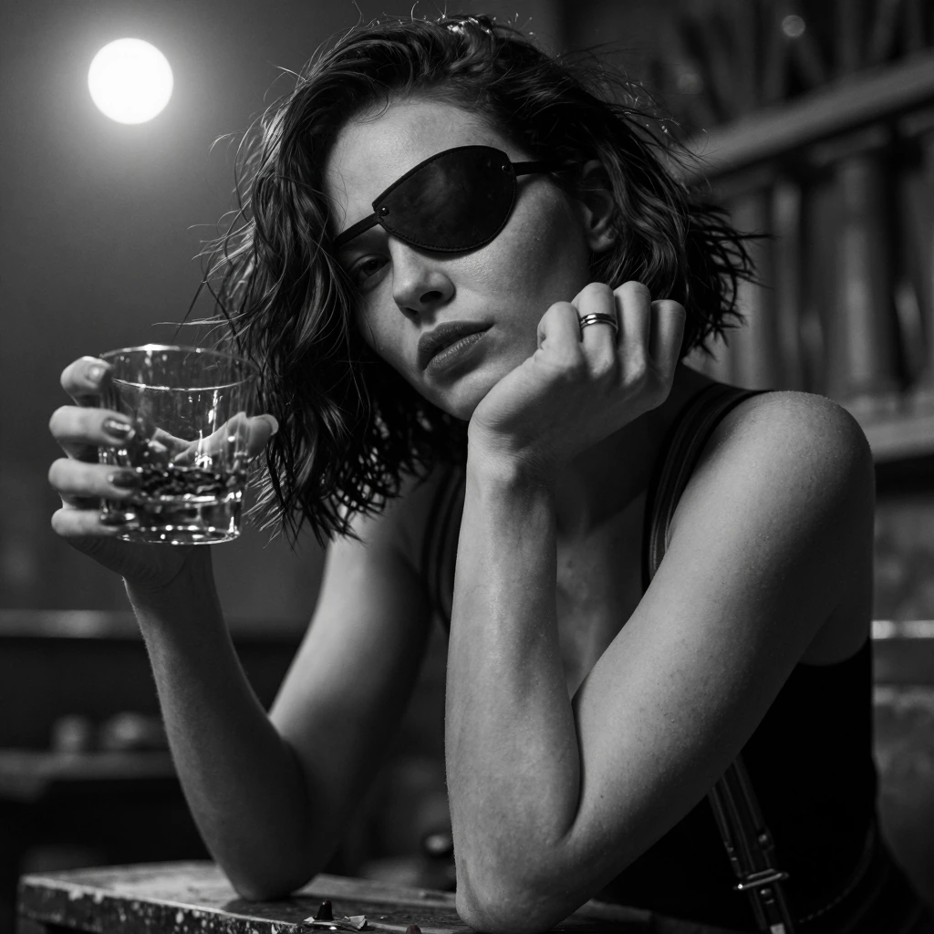 ultra realistic, masterpiece, high detailed skin, best quality, high res, very aesthetic, absurdres, masterpiece, best quality, newest, highres, absurdres, Gray theme, monochrome, greyscale, noire atmosphere, Venetian lighting, dim light, high contra