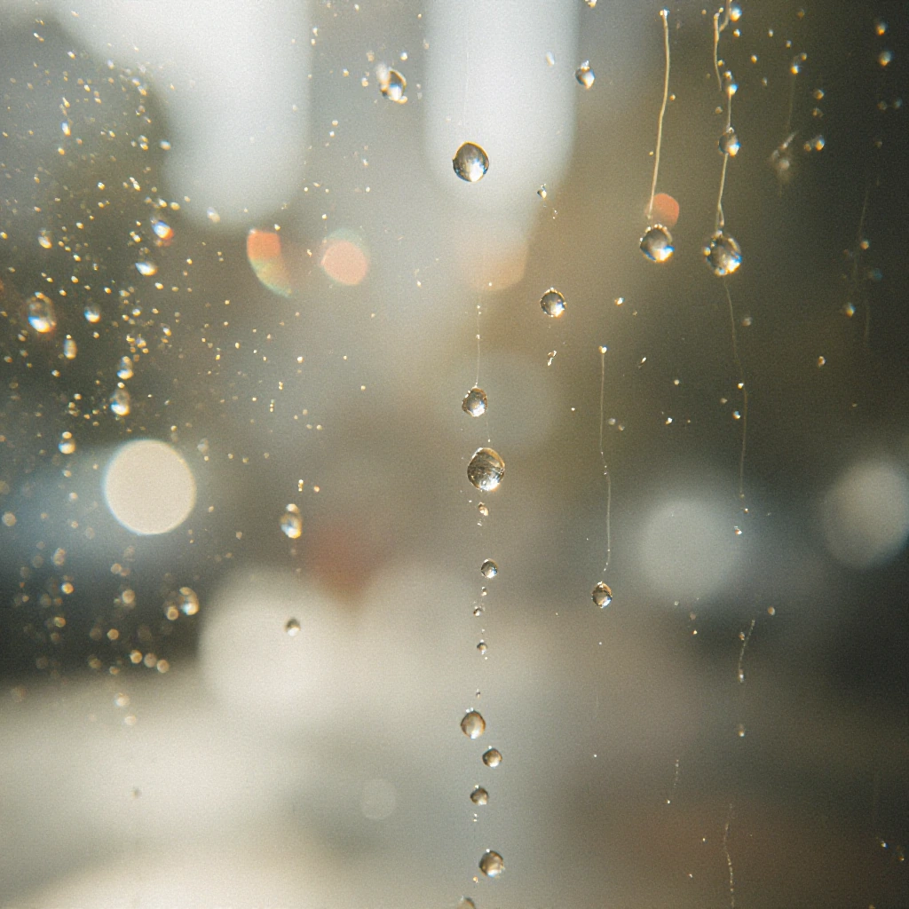 @hivewriter raindrops become tiny worlds, cascading down glass in extreme detail