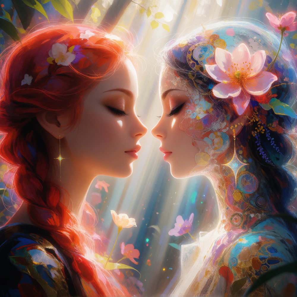 Between closed eyes and open thoughts, Magic happens bright soft gallery light, no shadows