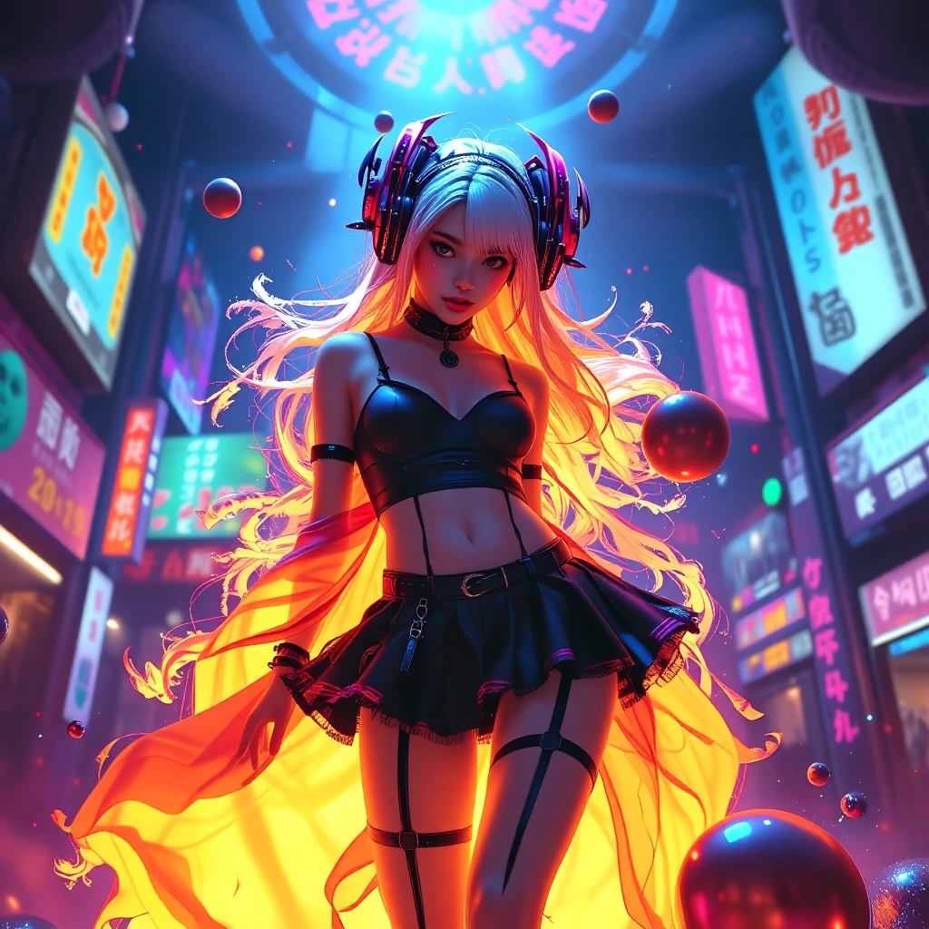 Goth girl, miniskirt