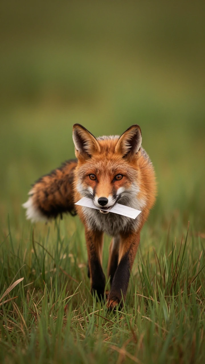 a fox delivering letters between seasons runs through a prairie field. Not too short and not too tall. Some of his fur is summer and some is fall. Jsut a little autum and a hint of spring. Isn't it wonder when a beautiful is so beautiful.